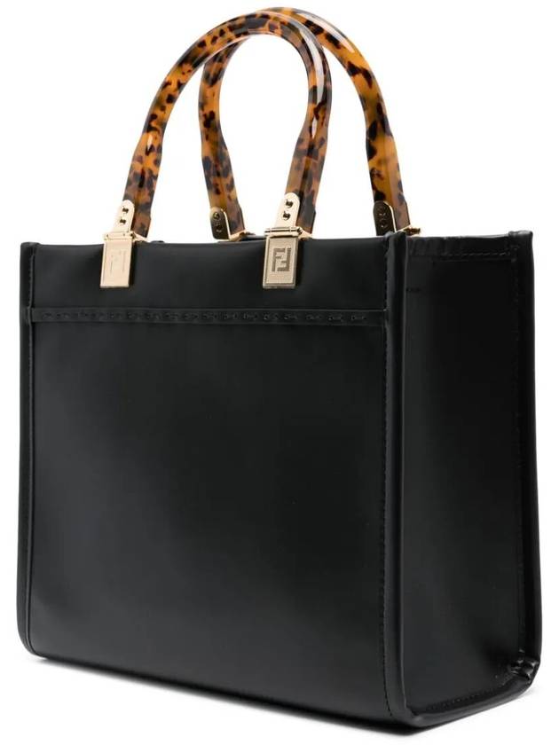 Sunshine Small Leather Tote Bag Black - FENDI - BALAAN 4