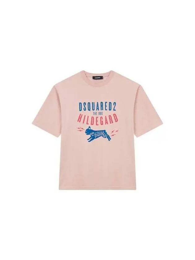 Men s Dog Logo Crew Neck T Shirt Vanilla - DSQUARED2 - BALAAN 1