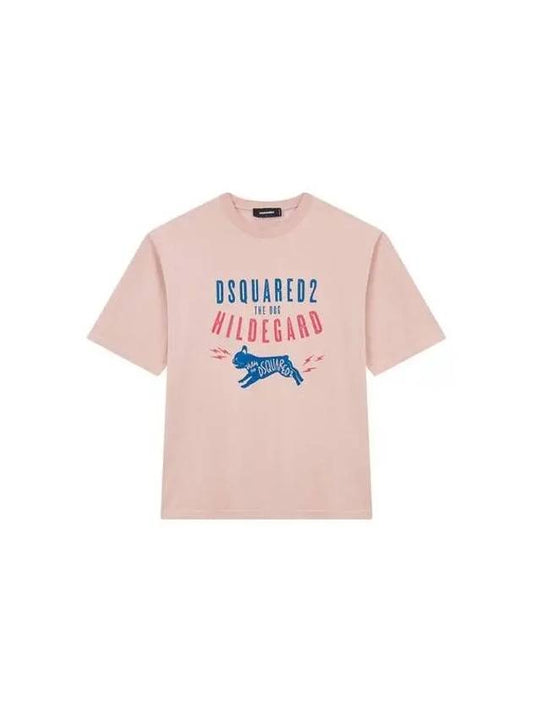 Men s Dog Logo Crew Neck T Shirt Vanilla - DSQUARED2 - BALAAN 1