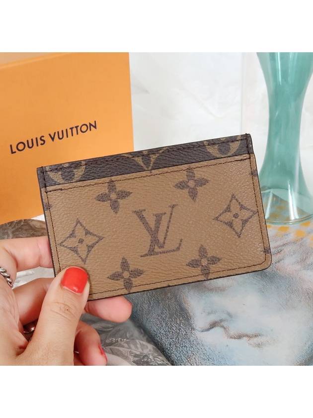 Monogram Reverse Canvas Card Wallet Brown - LOUIS VUITTON - BALAAN 7