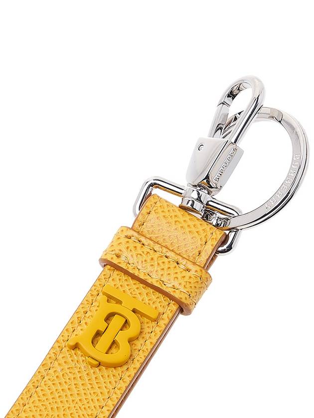 Monogram Motif Grainy Leather Keyring Marigold - BURBERRY - BALAAN 5