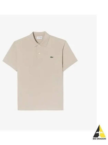 Men s French Regular Fit Basic Short Sleeve Polo Melange Cream - LACOSTE - BALAAN 1