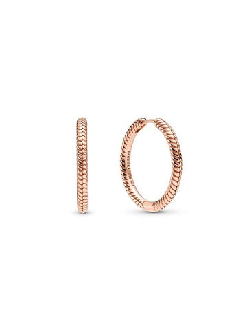 Women's Moments Charm Hoop Earrings Rose Gold - PANDORA - BALAAN 1