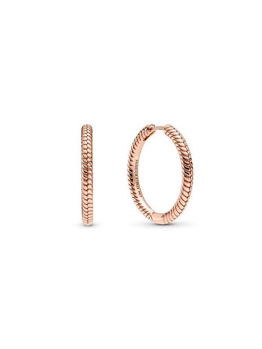 Women's Moments Charm Hoop Earrings Rose Gold - PANDORA - BALAAN 1