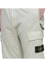 Stretch Cotton Cargo Straight Pants White - STONE ISLAND - BALAAN 5