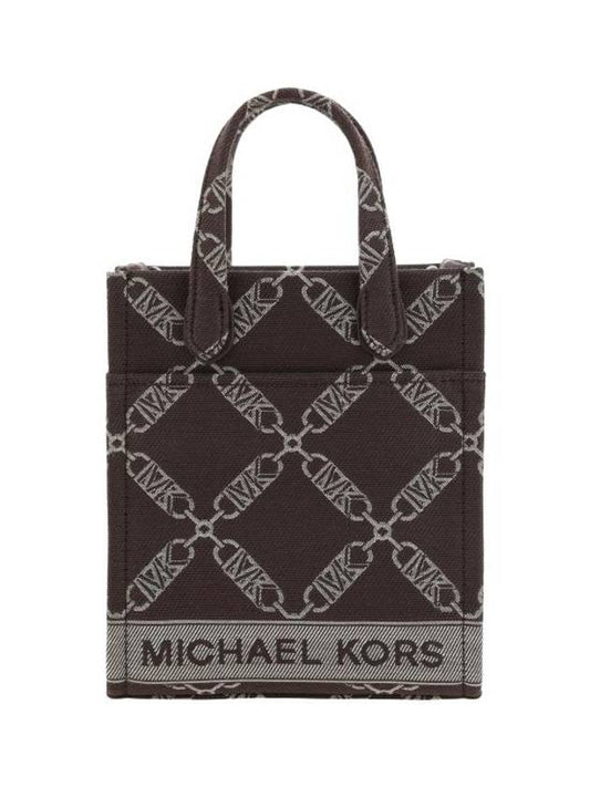 Gigi Extra Small Empire Logo Jacquard Cross Bag Chocolat - MICHAEL KORS - BALAAN 1