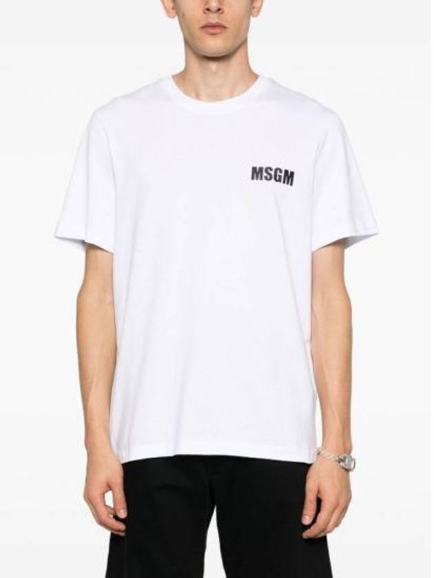 Logo Print Cotton Short Sleeve T-Shirt White - MSGM - BALAAN 5