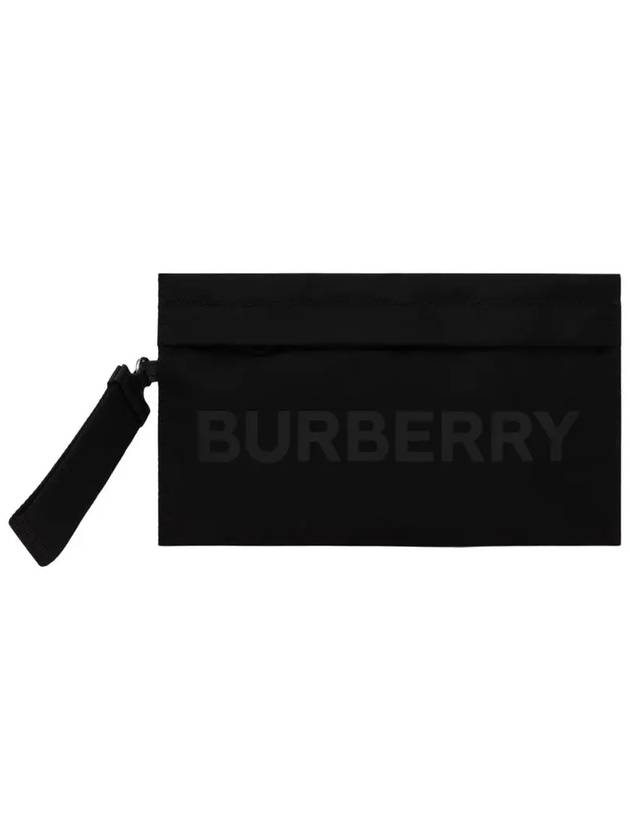 Logo Print Nylon Clutch Bag Black - BURBERRY - BALAAN 2