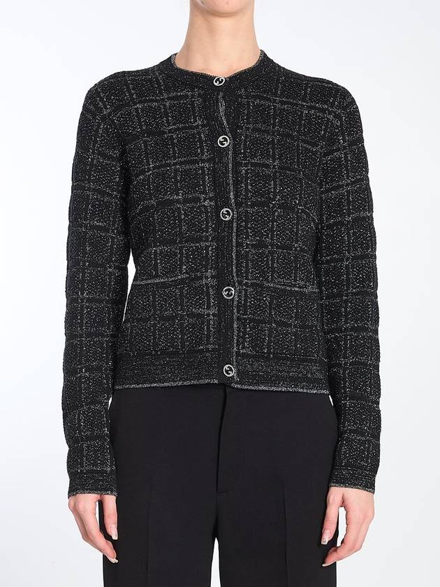 Wool And Lamé Check Cardigan - GUCCI - BALAAN 1