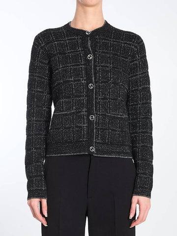 Wool And Lamé Check Cardigan - GUCCI - BALAAN 1