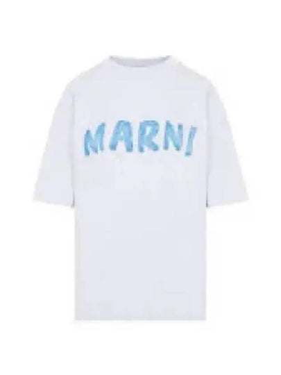 Logo Lettering Boxy Fit Short Sleeve T-Shirt White - MARNI - BALAAN 2