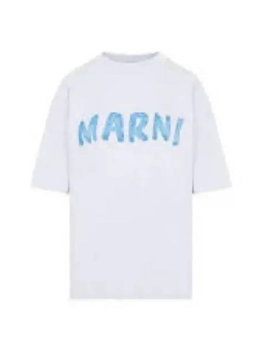 Logo Lettering Boxy Fit Short Sleeve T-Shirt White - MARNI - BALAAN 2