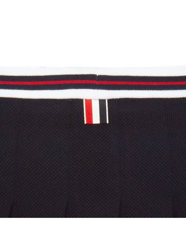 Women's Striped Band Cotton Pleated Skirt Navy - THOM BROWNE - BALAAN 10