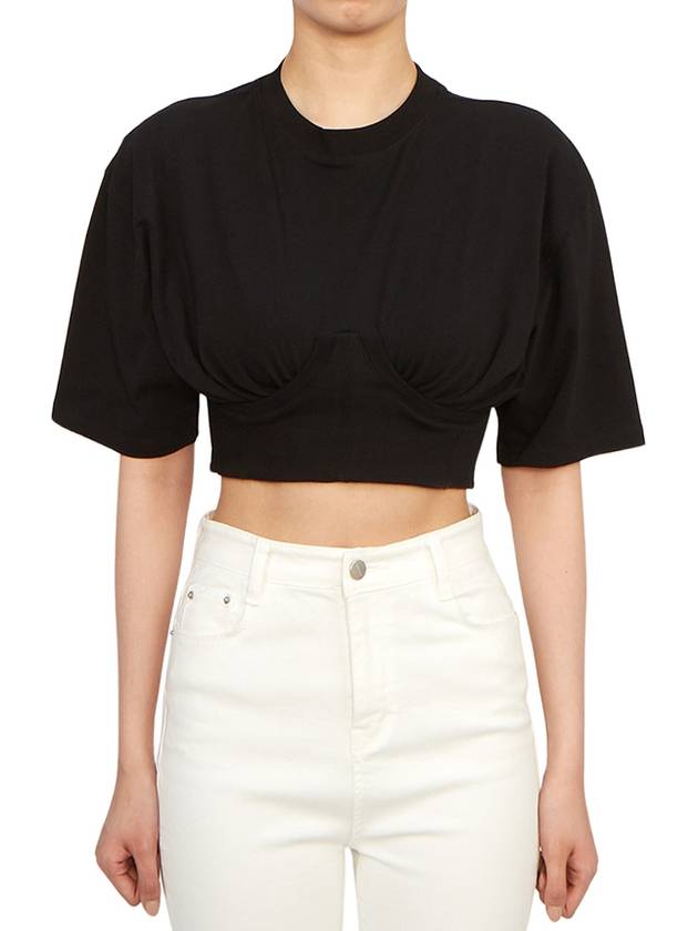 Le Caraco Crop Short Sleeve T-Shirt Black - JACQUEMUS - BALAAN 2