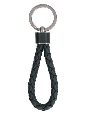 Intrecciato Leather Key Holder Dark Green - BOTTEGA VENETA - BALAAN 1