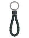 Intrecciato Leather Key Holder Dark Green - BOTTEGA VENETA - BALAAN 1