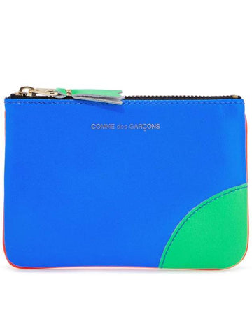 fluorescent orange goat leather wallet with colorful details - COMME DES GARCONS WALLET - BALAAN 1