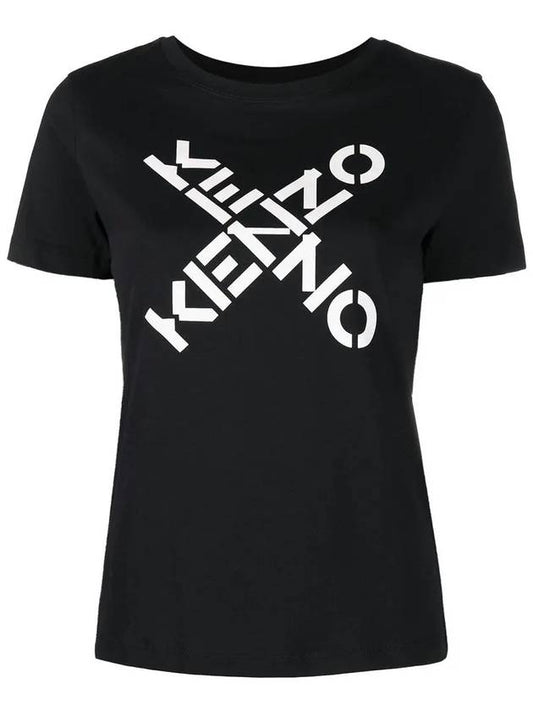 Big Cross Logo Short Sleeve T-Shirt Black - KENZO - BALAAN 2