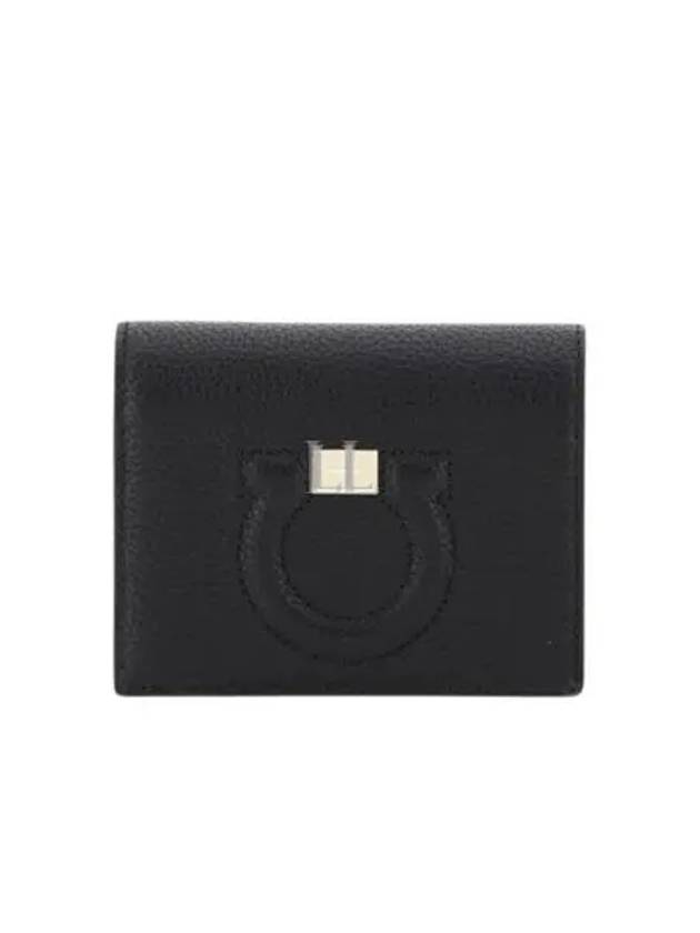 Gancini Logo Half Wallet Black - SALVATORE FERRAGAMO - BALAAN 2