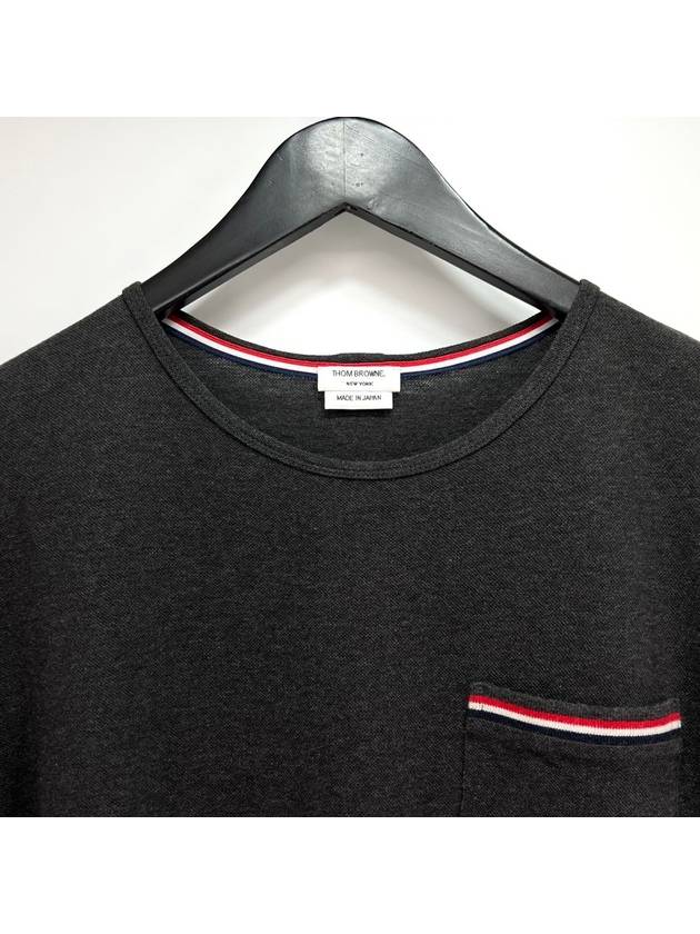 Three stripes short sleeve t shirt gray size 3 - THOM BROWNE - BALAAN 4