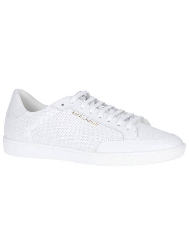 Court Classic Perforated Leather Low Top Sneakers White - SAINT LAURENT - BALAAN 3