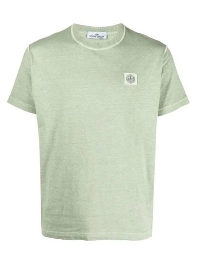 Pisato Effect Logo Patch Short Sleeve T-Shirt Green - STONE ISLAND - BALAAN 2