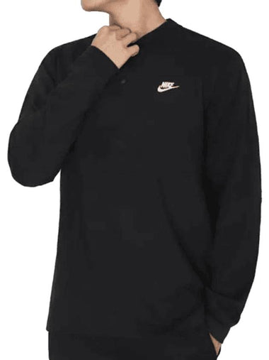 Club Henry Long Sleeve T-Shirt Black - NIKE - BALAAN 1