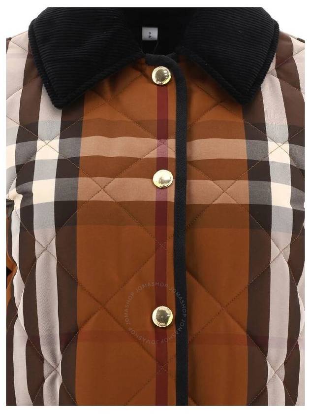 Women's Check Diamond Quilted Jacket Brown - BURBERRY - BALAAN 4