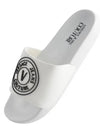 V Emblem Logo Slide Slippers White - VERSACE - BALAAN 2