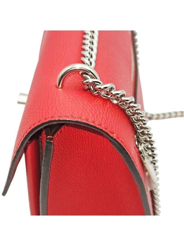 Louis Vuitton M51419 Ruby Red Calfskin My Lock Me BB Silver Chain Shoulder Bag - LOUIS VUITTON - BALAAN 7