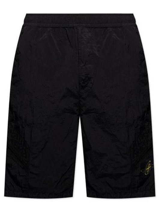 Logo Wappen Patch Shorts Black - STONE ISLAND - BALAAN 1