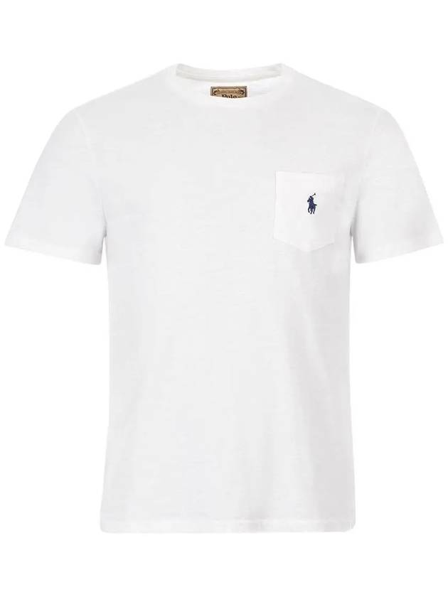 Pony Embroidered Logo Pocket Short Sleeve T-Shirt White - POLO RALPH LAUREN - BALAAN 3