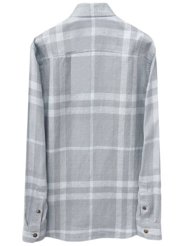 Check Long Sleeve Shirt Grey - BURBERRY - BALAAN 3