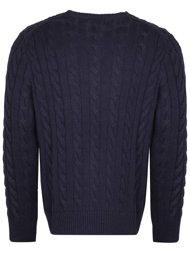 Embroidery Logo Cable Knit Top Navy - POLO RALPH LAUREN - BALAAN 3