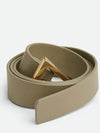 Triangle Buckle Leather Belt Taupe - BOTTEGA VENETA - BALAAN 3