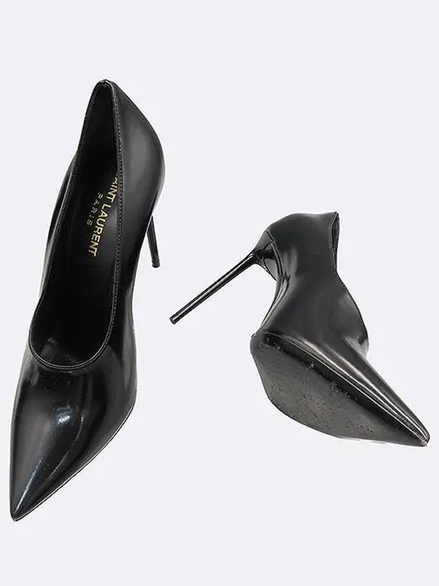 539991 Black Patent Teddy Stiletto Pump Heel Shoes 37 - SAINT LAURENT - BALAAN 3