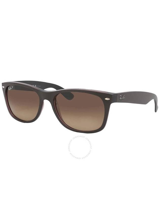 Ray Ban New Wayfarer Classic Gradient Brown Polarized Rectangular Unisex Sunglasses RB2132 6608M2 58 - RAY-BAN - BALAAN 3