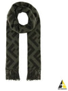 FF Motif Fringe Cashmere Scarf Green - FENDI - BALAAN 2