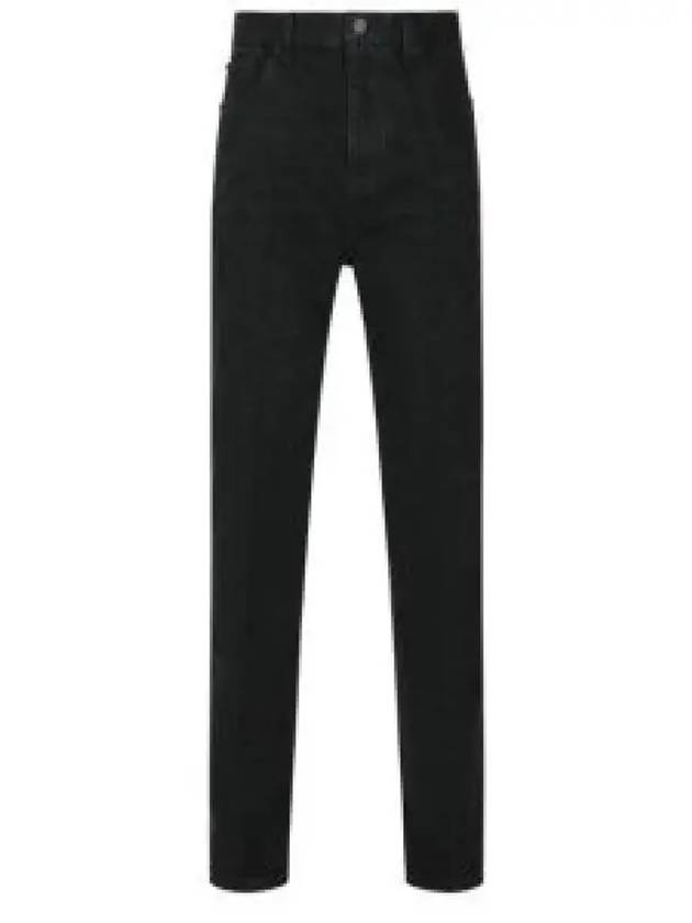 Mid Rise Denim Straight Jeans Black - SAINT LAURENT - BALAAN 2