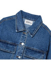 Women's square pocket washed denim jacket blue GB1 WDJK 51 BLU - THE GREEN LAB - BALAAN 3