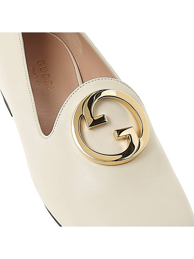 Blondie Round Interlocking G Leather Flat White - GUCCI - BALAAN 9