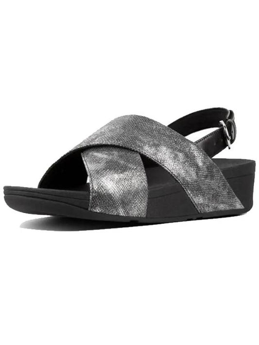 Lulu Cross Backstrap Sandals Black Shimmer Print Women - FITFLOP - BALAAN 1