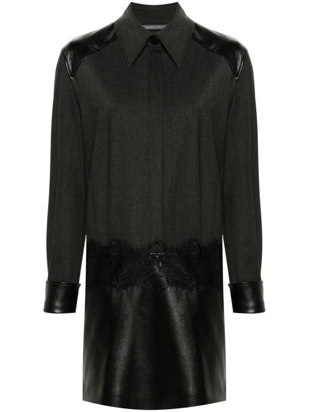 Alberta Ferretti Black Panelled Shirt Dress - ALBERTA FERRETTI - BALAAN 1