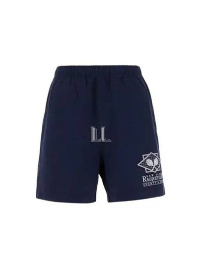 Women's Logo Print Shorts Navy - SPORTY & RICH - BALAAN 2