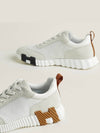 Men's Bouncing Mesh Suede Goatskin Low Top Sneakers White - HERMES - BALAAN 6