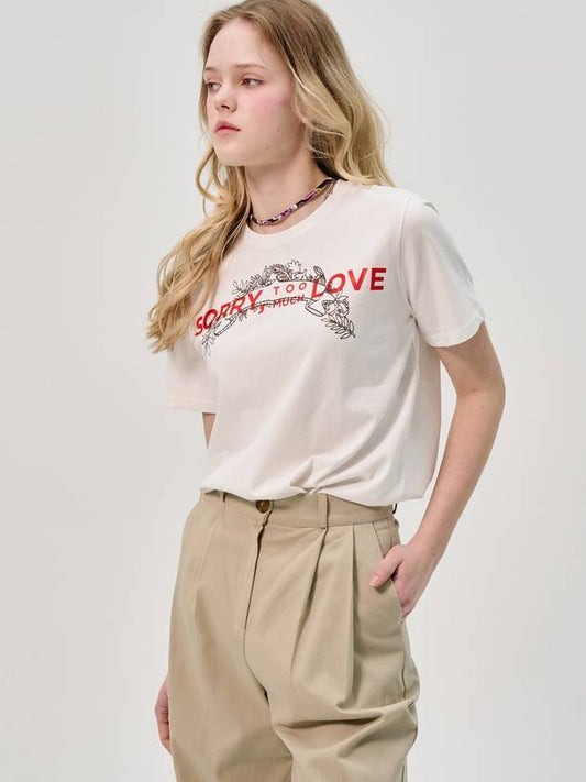 Flower Soluv Logo Half_Sleeve T shirt_White - SORRY TOO MUCH LOVE - BALAAN 1