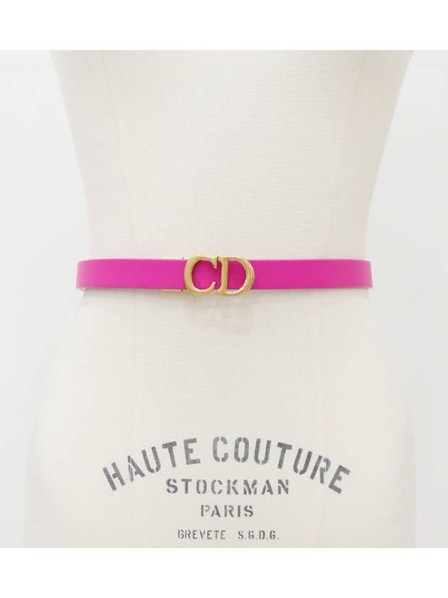 Pink White Reversible Belt - DIOR - BALAAN 1