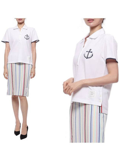 Anchor Motif Logo Polo Shirt White - THOM BROWNE - BALAAN 2