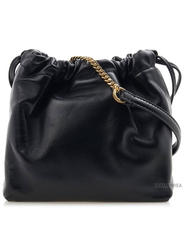 V Logo Drawstring Chain Bucket Bag Black - VALENTINO - BALAAN 4