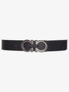 Reversible Gancini Belt Black Hickory - SALVATORE FERRAGAMO - BALAAN 3